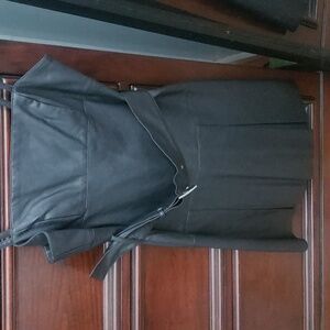 Free People vegan leather like pleated dress with belt size 4